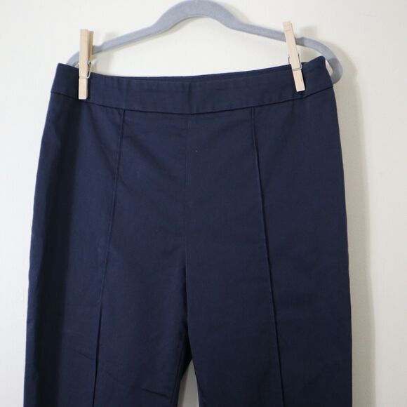 Max Mara US 6 Seam Flat Front Slim Leg Pants Navy Blue Size Zip - Picture 2 of 10